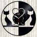 Vinyl Record Clock Cat Love