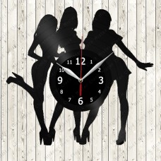 Vinyl Record Clock Girls