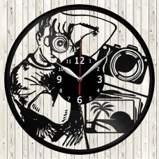 Photographer Vinyl Record Clock 