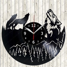 Vinyl Record Clock Wolf