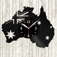 Vinyl Record Clock Flag Australia