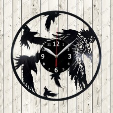 Vinyl Record Clock Crow