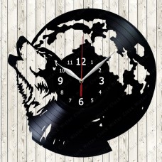 Vinyl Record Wolf Clock 