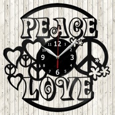 Peace and Love Vinyl Clock 