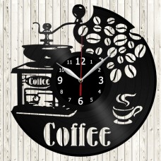 Coffee Vinyl Record Clock 
