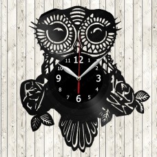 Vinyl Record Clock Owl