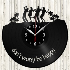 Don't Worry Be Happy Vinyl Record Clock 