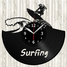 Surfing Vinyl Record Clock 