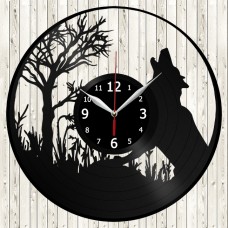 Wolf Vinyl Record Clock 