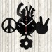 Vinyl Record Clock Peace And Love