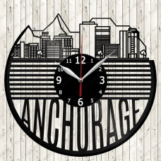 Anchorage  City Skyline Vinyl Clock 