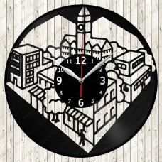 Clemson City Vinyl  Clock 