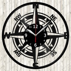 Compass Vinyl Clock 