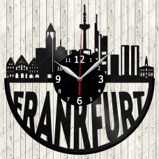 Frankfurt City Vinyl  Record  Clock 