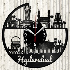 Hyderabad City Vinyl  Record  Clock 