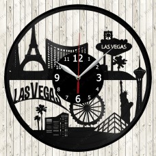 Las Vegas City Vinyl  Record  Clock 