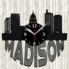 Madison City Vinyl  Record  Clock 