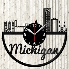 Michigan City Vinyl  Record  Clock 