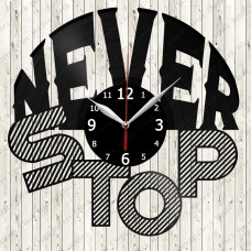 Never Stop Vinyl Record Clock 