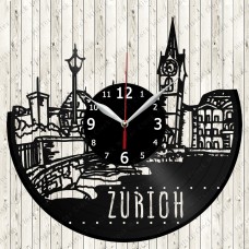 Zurich City Vinyl  Record  Clock 