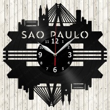 Sao Paulo City Vinyl  Record  Clock 