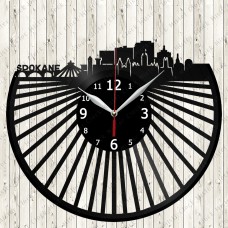 Spokane City Vinyl  Clock 