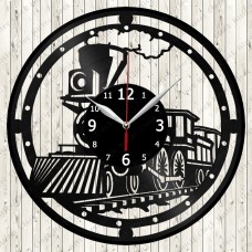 Train Vinyl Record Clock 