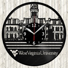 West Virginia University Vinyl  Record  Clock 