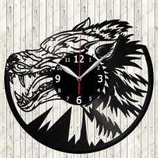 Wolf Vinyl Record Clock 