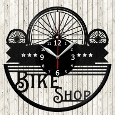 Bike Shop Vinyl Clock 