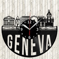 Geneva  City Vinyl  Record  Clock 