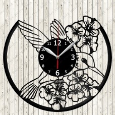 Hummingbird Vinyl Record Clock 