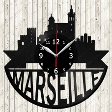 Marseille City Vinyl  Clock 