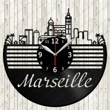 Marseille City Vinyl  Record  Clock 