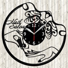 Nail Salon Vinyl Record Clock 