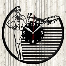 Stewardess Vinyl Record Clock 