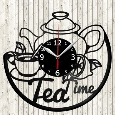 Tea Time Vinyl Clock 