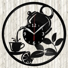 Tea Time Vinyl Record Clock 