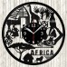 Africa Vinyl Record Clock 