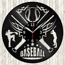 Vinyl Record Clock Baseball