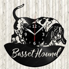 Basset Hound Vinyl Record Clock 