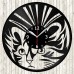 Vinyl Record Clock Cat