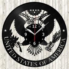 Vinyl Record Clock Coat Of Arms Of America