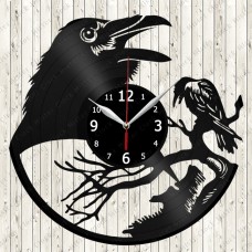 Vinyl Record Clock Crow