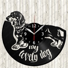 Vinyl Record Clock Dachshund Dog