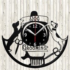 Vinyl Record Clock Dog Grooming