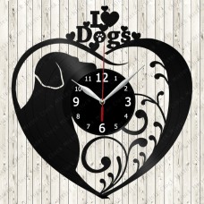 Vinyl Record Clock Dog Lover