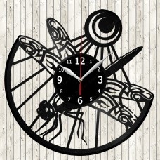 Vinyl Record Clock Dragonfly