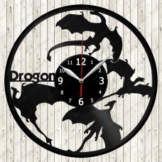 Vinyl Record Clock Dragon