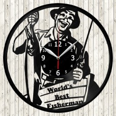 Vinyl Record Clock Fisherman